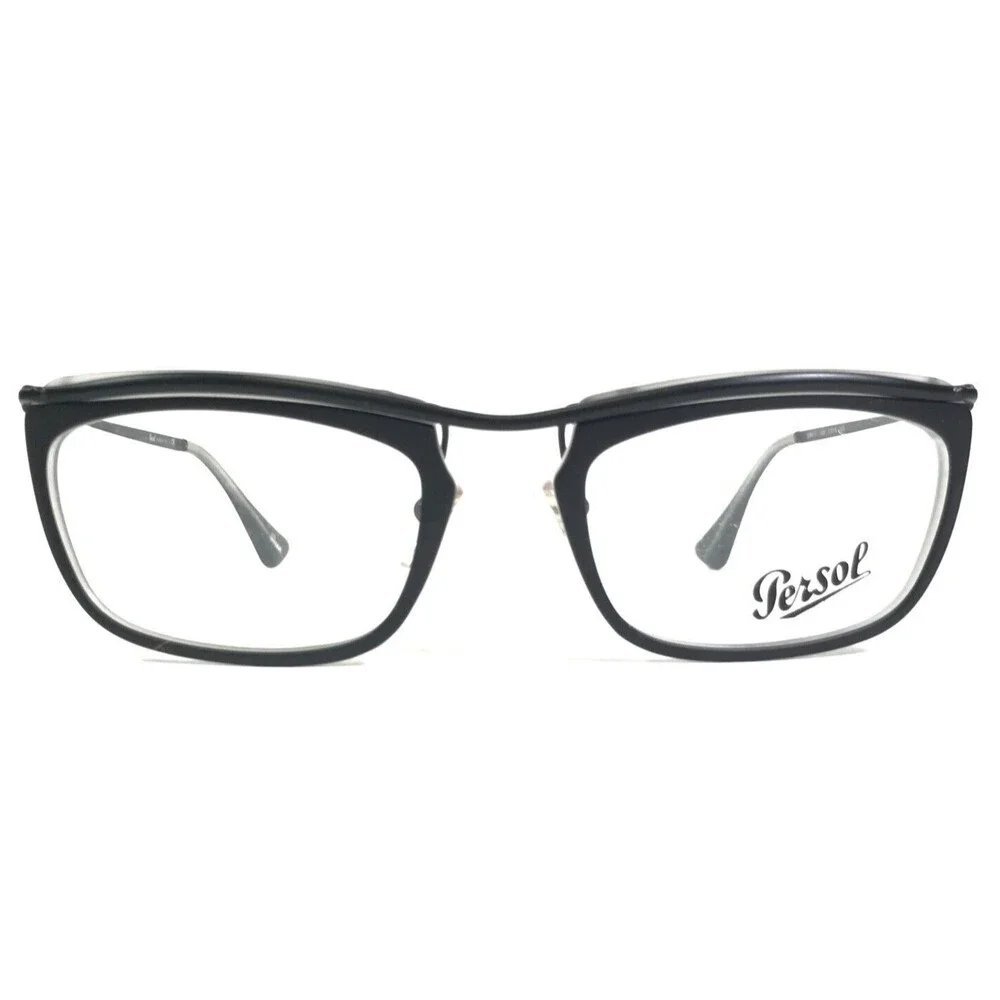 Persol Eyeglasses Frames 3084-7 1004 Black Rectangular Full Rim 51-19-145